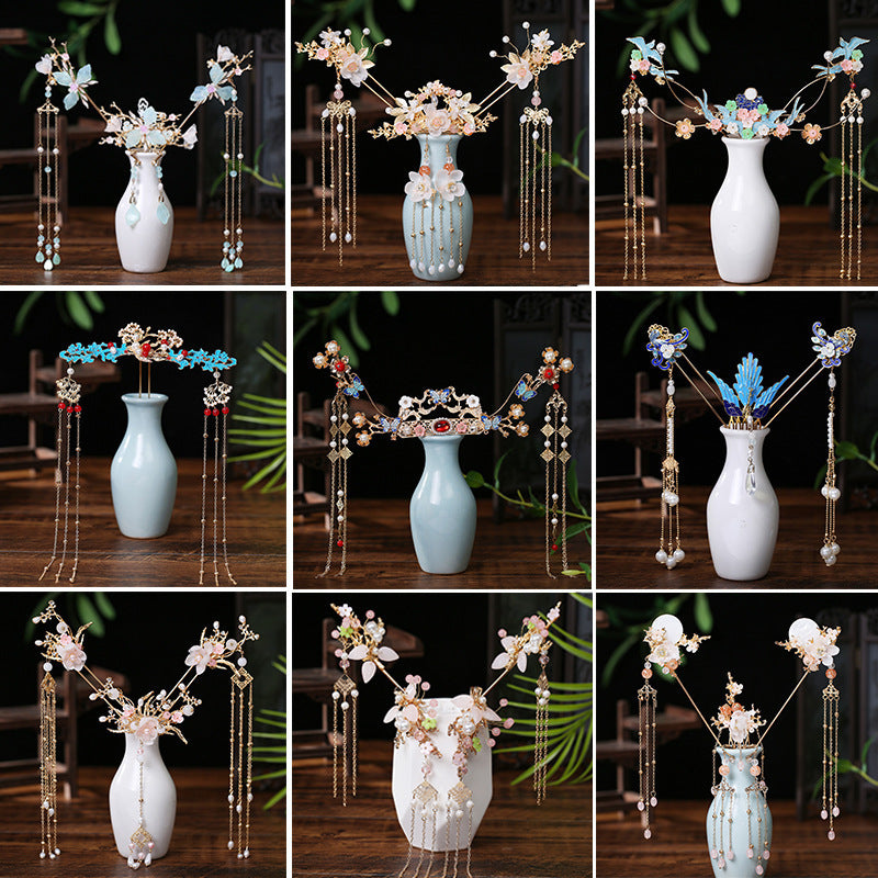 Hanfu hair accessories with Chinese hairpin and crown