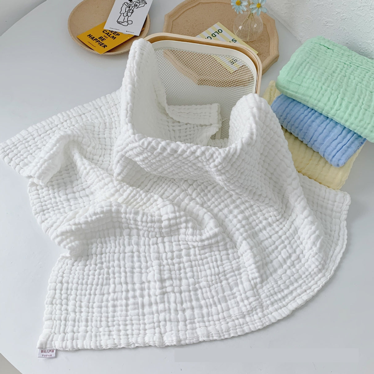 Plain Color All Cotton 6-layer Gauze Bubble Cotton Children's Quilts