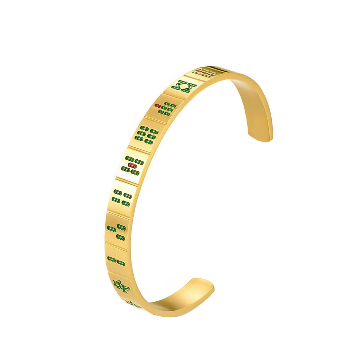 Titanium Steel Mahjong Bracelet Adjustable Cuff Bracelet-6