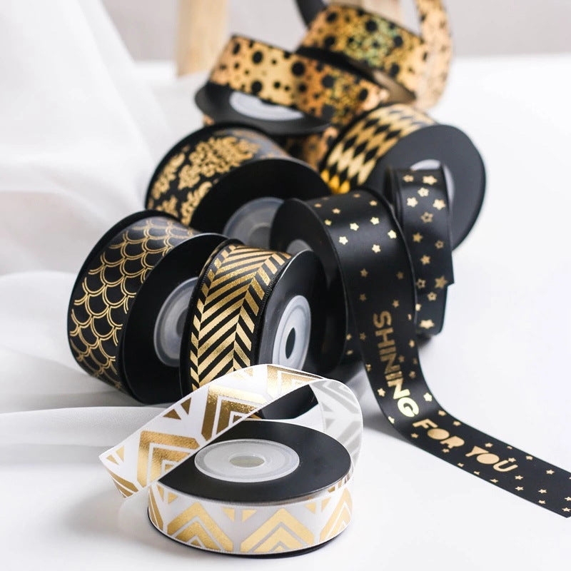 Bronzing Gift Wrap Ribbon Bow Flower Material Packaging