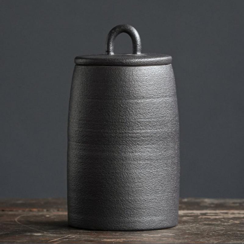 Taobei vergoldet schwarzer Keramik Tee Aufbewahrung Jar Tee Caddy