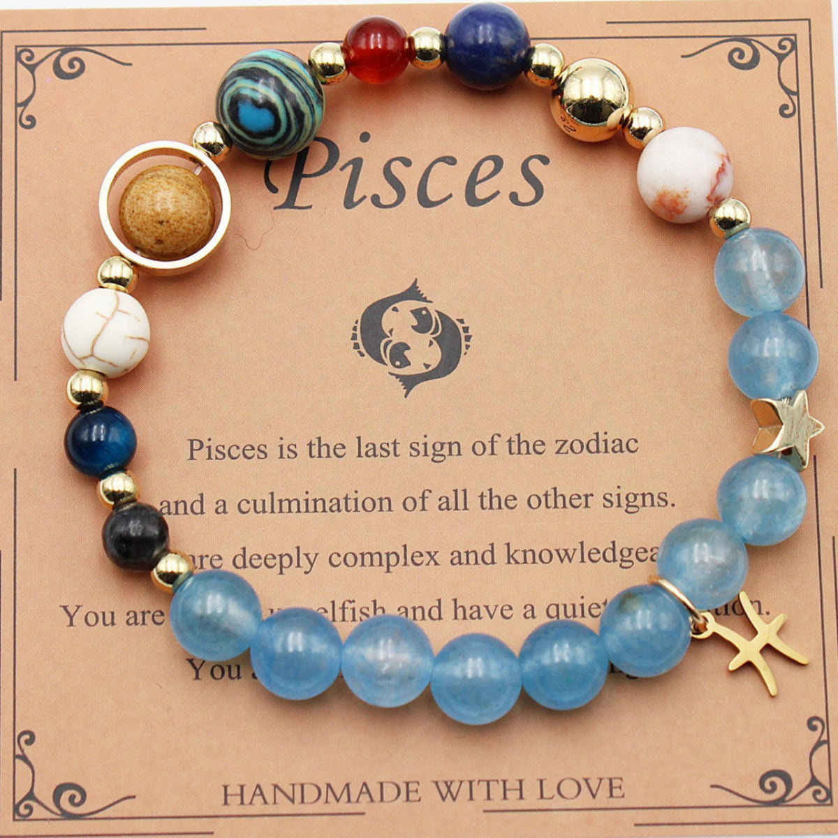 Zodiac Bracelet with Natural Agate & Shoushan Stone 12 Constellations-21