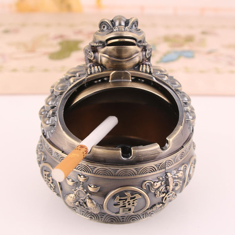 Nachahmungsbronze Goldene Kröte Yuanbao Cornucopia Aschenbecher