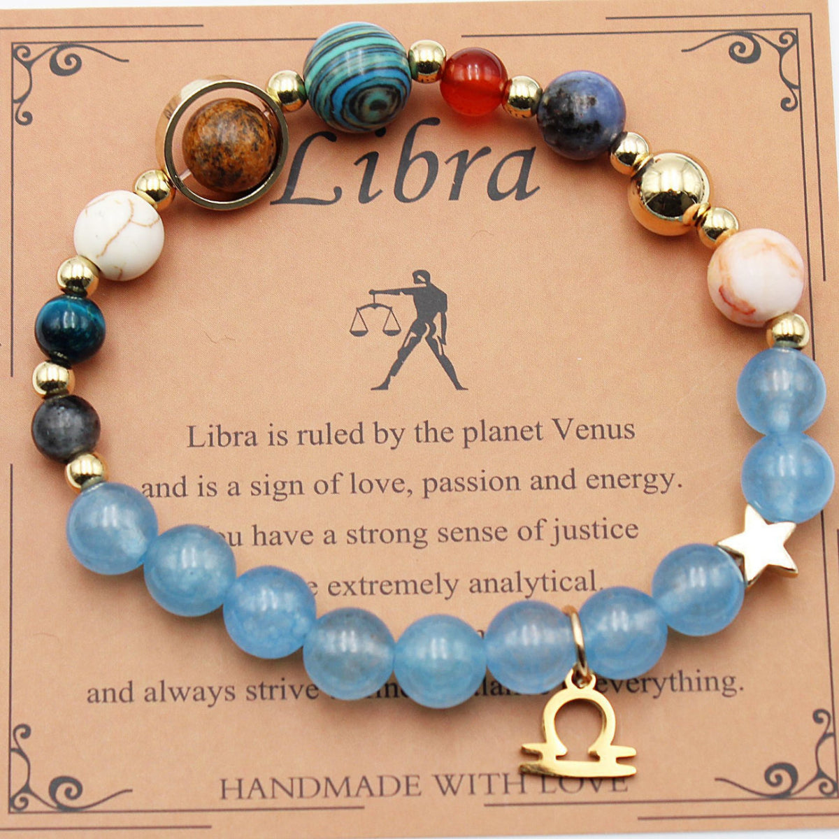 Zodiac Bracelet with Natural Agate & Shoushan Stone 12 Constellations-20