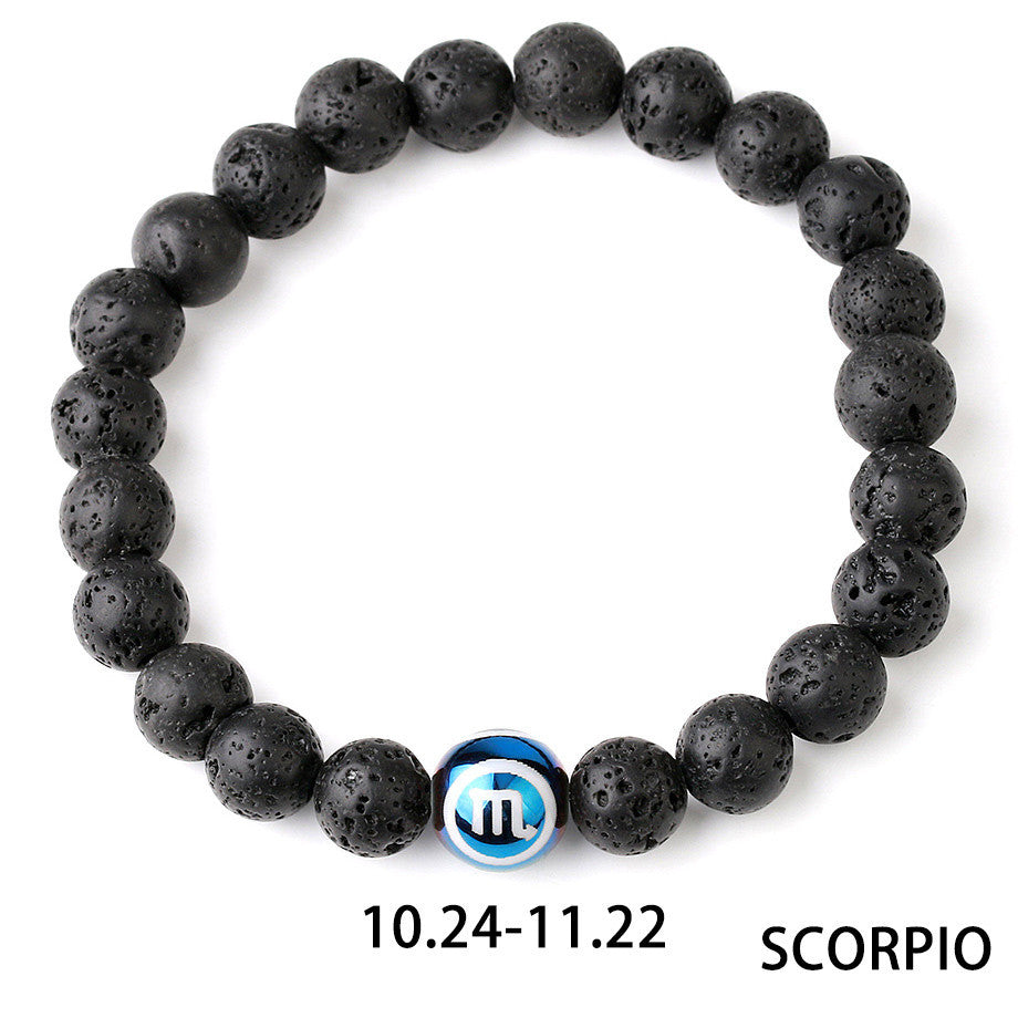 Constellations Couple Natural Lava Stone Bracelet-13