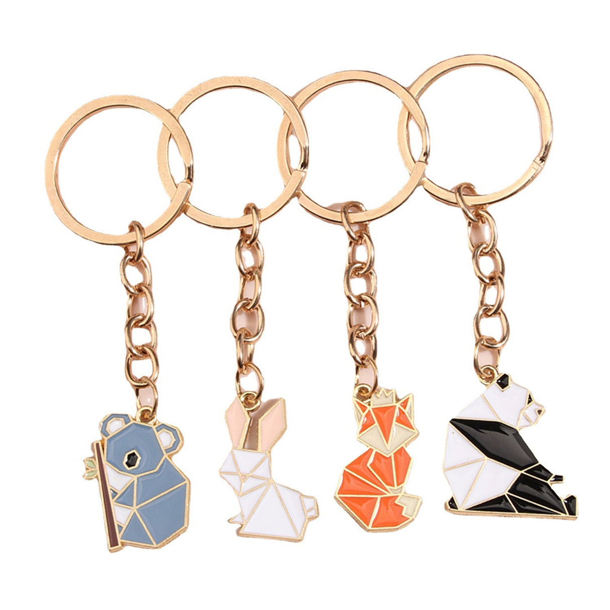 Cute animal key ring with panda, bunny, fox, koala design