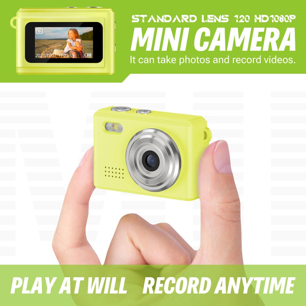 Yellow Mini HD Camera 1080P Pocket-Sized Gift for Teens-2