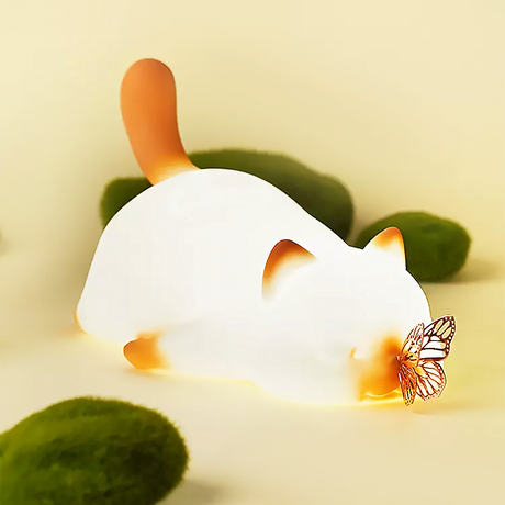 Cat Butterfly Night Light Decor Gift for Cat Lovers-Video