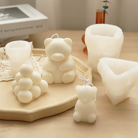 Bear Scented Candle Mold DIY Silicone Mold for Creative Gifts-video