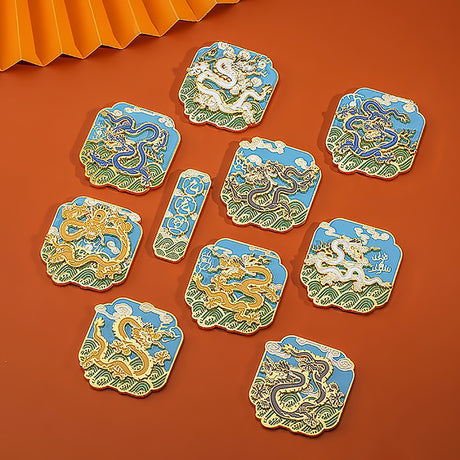 Nine Dragon Wall Fridge Magnets Imperial Dragon Souvenir-Video