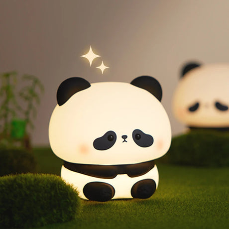 Cute Panda Silicone Night Light Rechargeable Lamp for Bedroom and Gifts-video