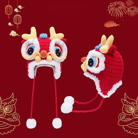 Knitted Tiger Head Hat Chinese Style Winter Gift-video