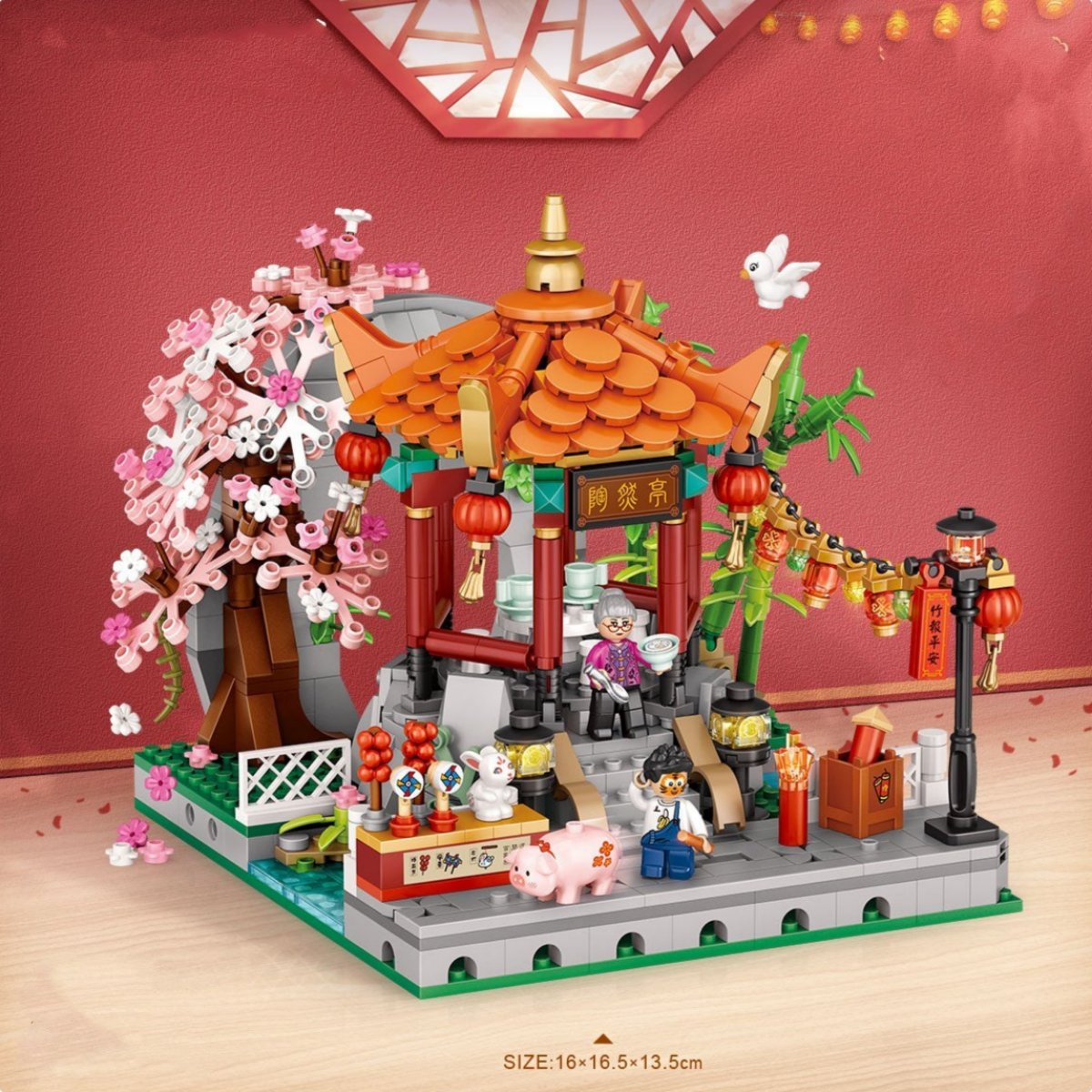 Spring Festival Hut Festive New Year's Eve Dinner Building Blocks-2