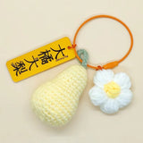 Girls Favorite Hand Knit Cashmere Lucky Persimmon Flower Keychain-9