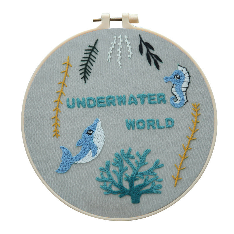 Animal World Wall Art Lu Embroidery Handmade Embroidery Material Kit-12