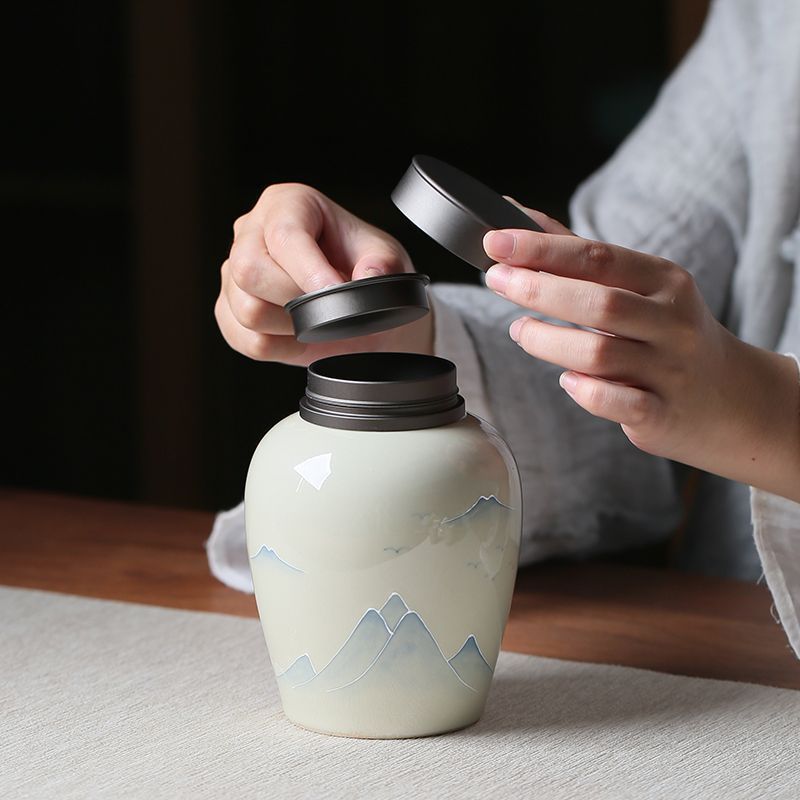 Hand Painted Landscape Tea Pot