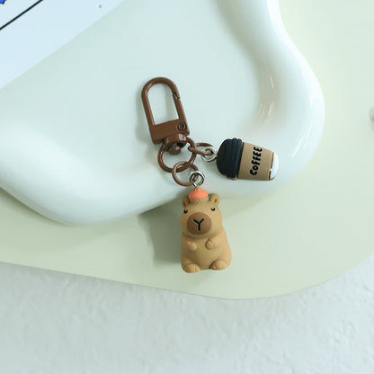 Student Favorite Cartoon Capybara 3D Resin Mini Keychain-5