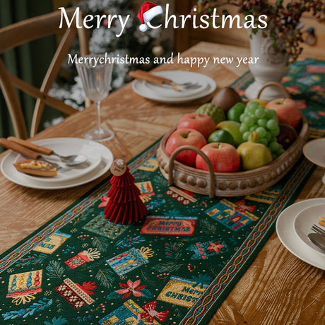 Christmas Decoration Table Runner – Festive Decoration for Holiday Dining & Living Room