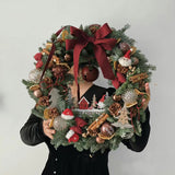 2026 New Christmas Decorative Wreath Door Hanging Holiday Gift