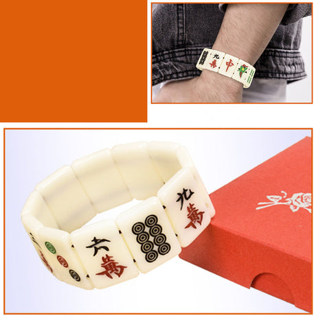 Acryl elastischer String -Mahjong -Armband