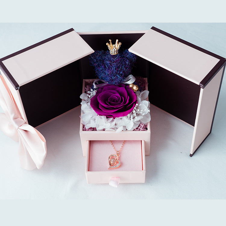 Creative Rose Eternal Flower Jewelry Box