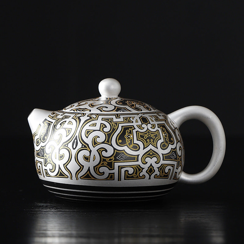 Hand-painted Silver Gilded Fengming Pot Teapot Single Teapot