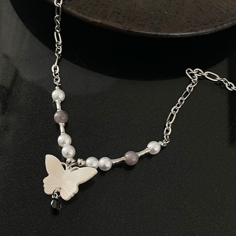 New Chinese Style White Butterfly Pearl Necklace