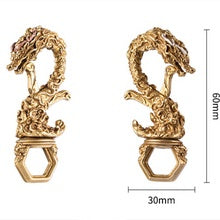 Chinese Style Brass Zodiac Dragon Motorcycle Ornaments Car Keychain