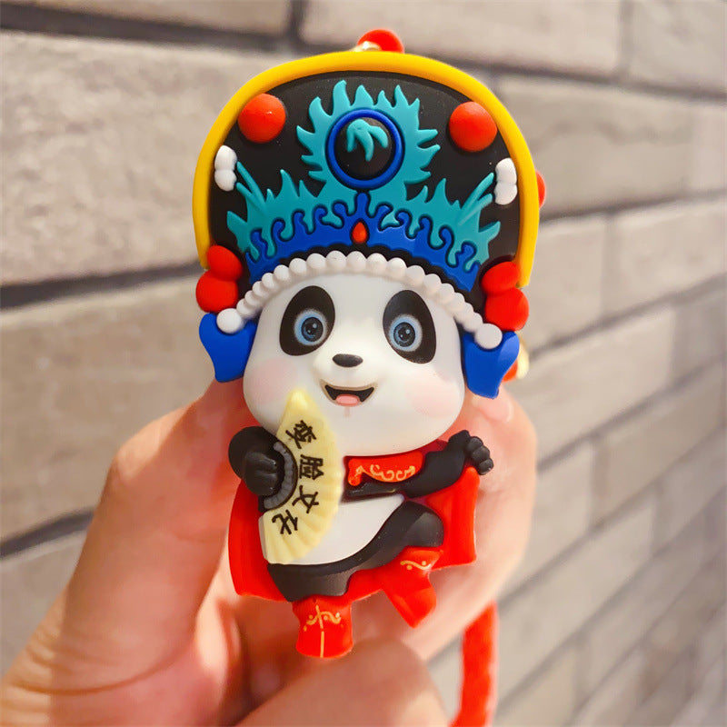 China Fashion Face Changing Panda Doll Keychain-4