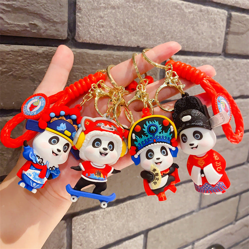 China Fashion Face Changing Panda Doll Keychain-2