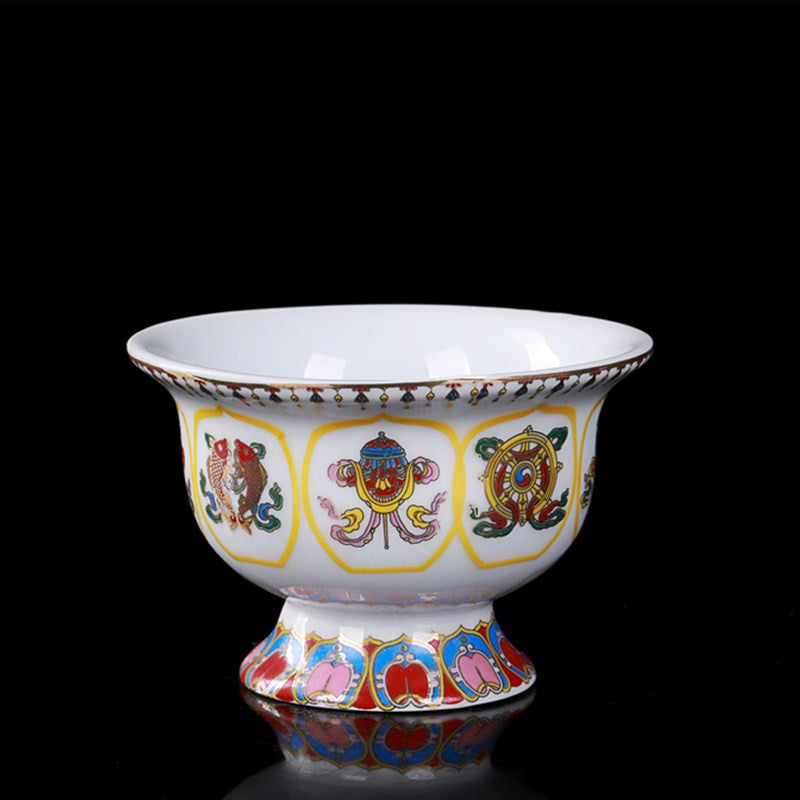 Buddhist Water Purification Cup Wordless Lotus Bowl Offering Cup-3