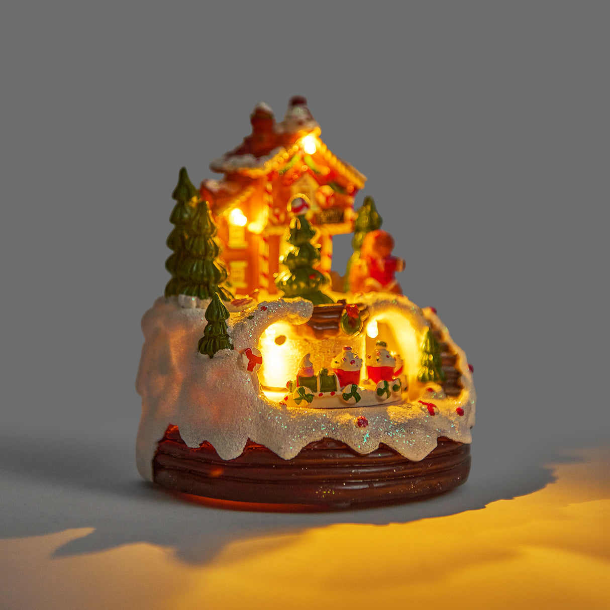 Gingerbread Man Night Light Music Box – Cute Christmas Gift Decor