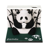 Laser Engraved Bamboo Panda Image Model 3D Notepad-4