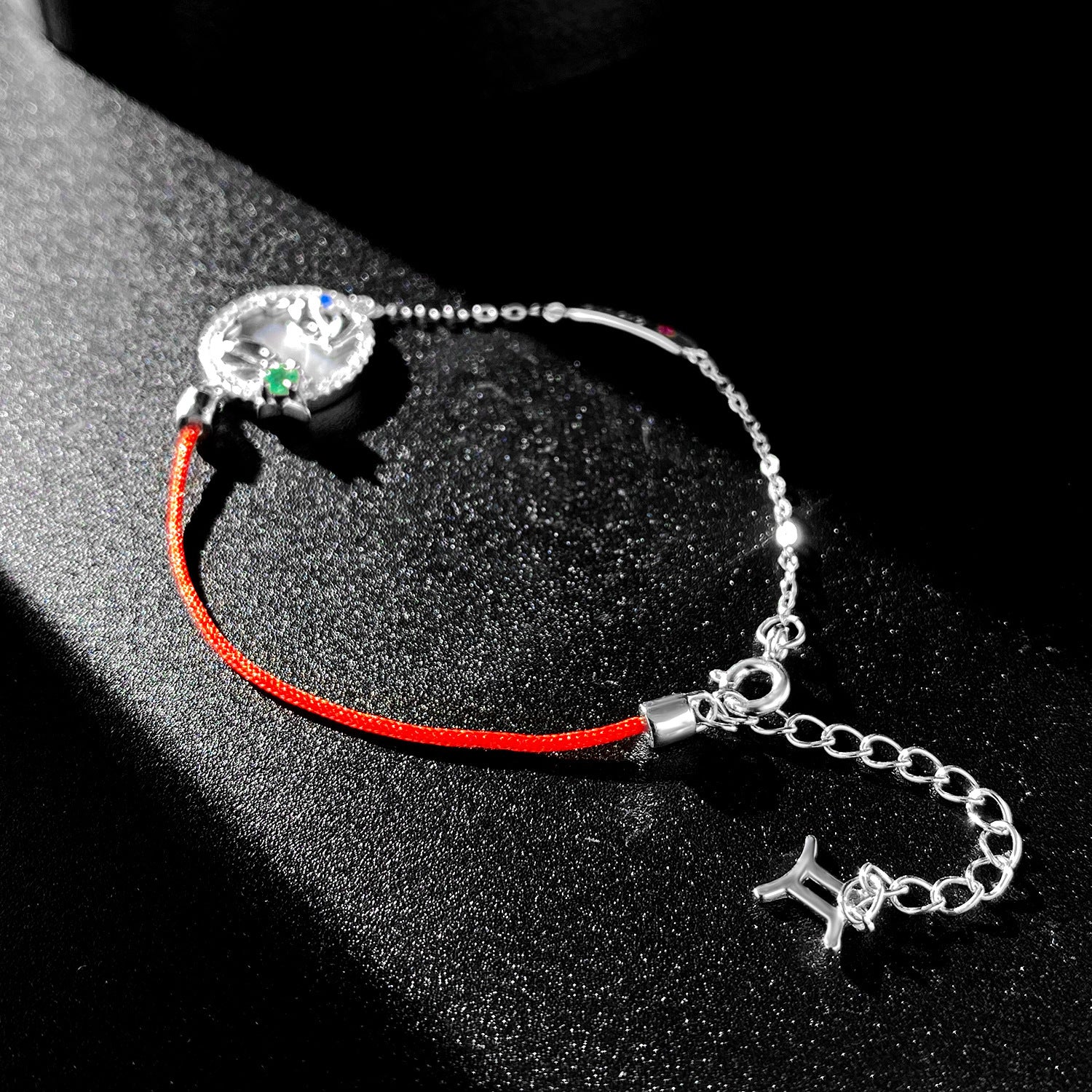 Simple Emerald Bracelet Female Original Design S925 Silver Gemini Bracelet