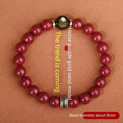 Cinnabar Bracelet Men's Purple Gold Sand Benming Buddha Bracelet