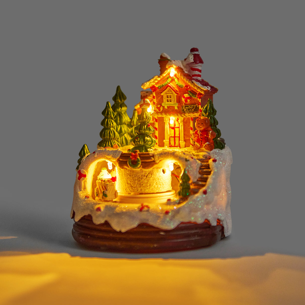 Gingerbread Man Night Light Music Box – Cute Christmas Gift Decor