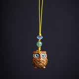 Ebony Owl Pendant Phone Keychain