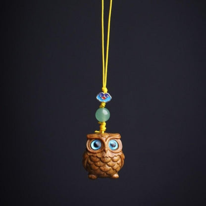 Ebony Owl Pendant Phone Keychain