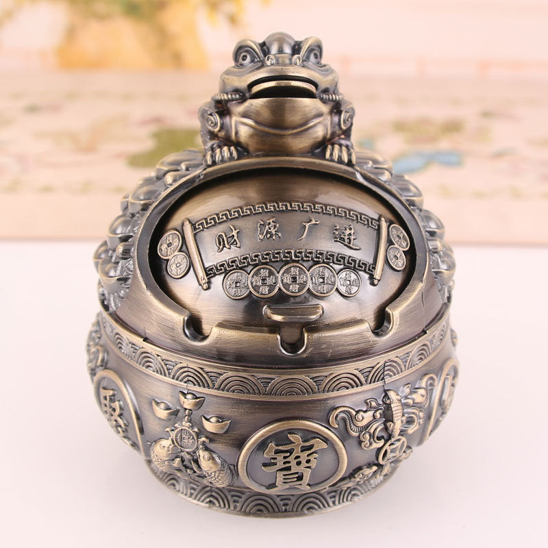 Imitation Bronze Golden Toad Yuanbao Cornucopia Ashtray