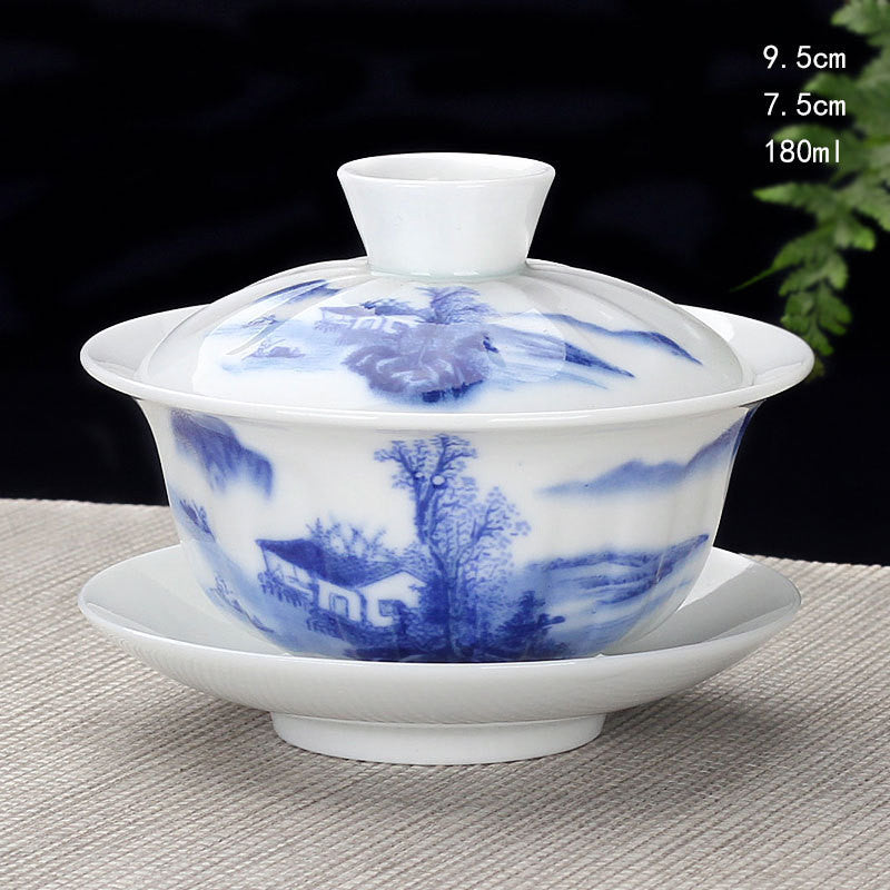 Celadon Sancai Bowl Single Tea Bowl Jingdezhen Kung Fu Teacups-9