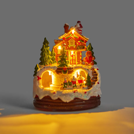 Gingerbread Man Night Light Music Box – Cute Christmas Gift Decor