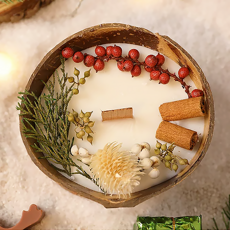 Ambient Dried Flower Coconut Bowl Scented Candle Ornament-5