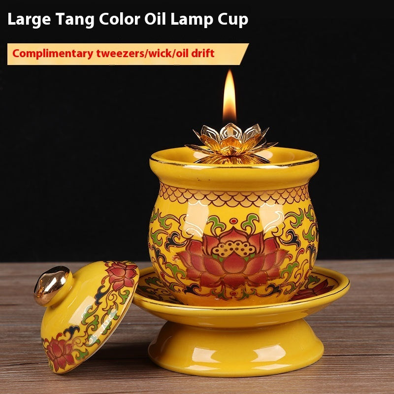 Dragon Boat Festival Household Oil Lamps Buddha Front Ceramic Buddha Lamp