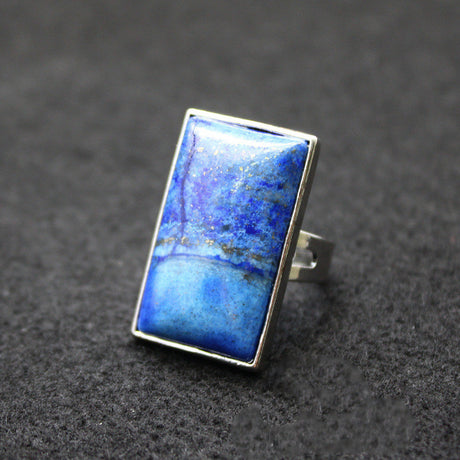 Personality Rectangular Jade Jewelry Gem Ring