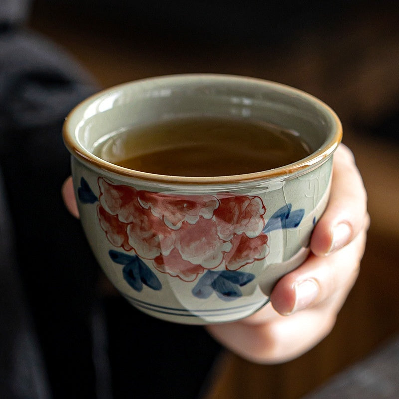 Old Clay Hand Painted Master Cup Antique Ceramics Tea Cup-4