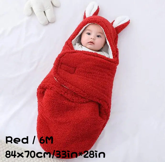 Super Soft Baby Sleeping Bag Fluffy Fleece Swaddle Blankets Unisex Baby Wrap