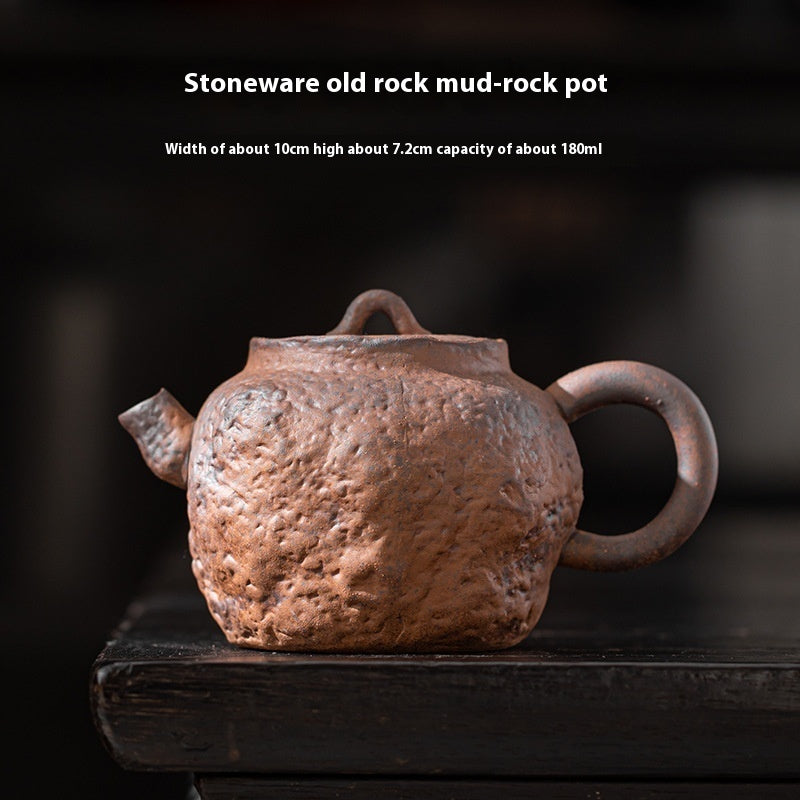 Stoneware Old Rock Clay Teapot Mild Luxury Retro Household Kung Fu Tea Set