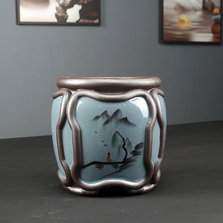 Vereinfachte Celadon Blumentopf im chinesischen Stil