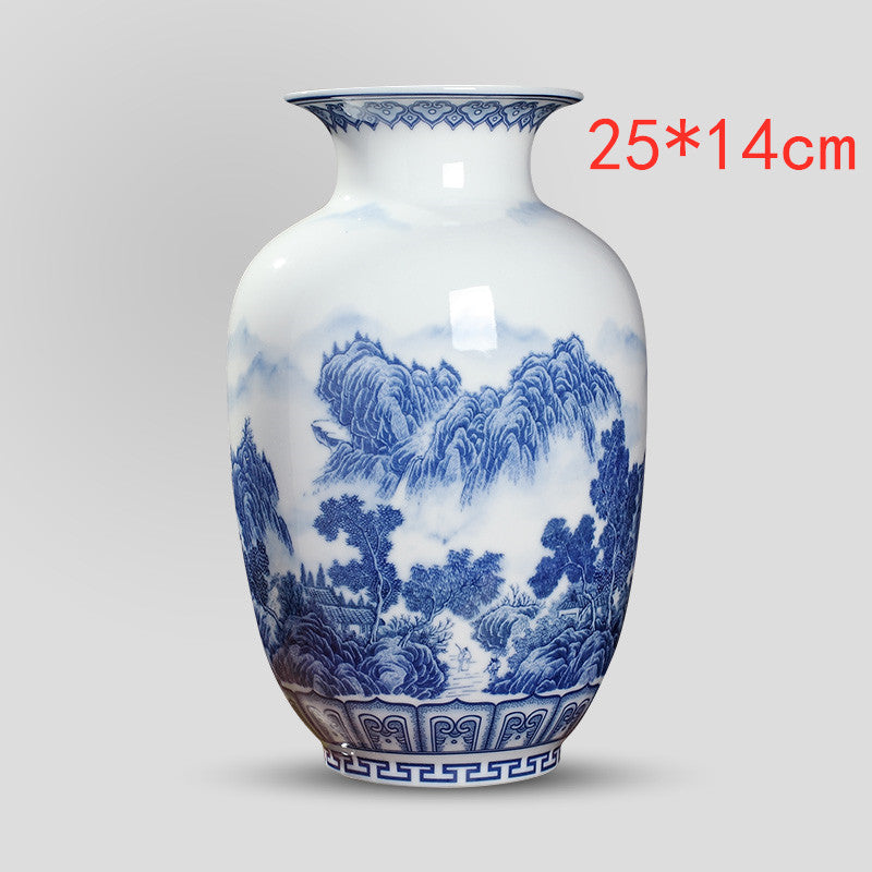 Blaues und weißes Porzellan neuer chinesischer Vase -Orament