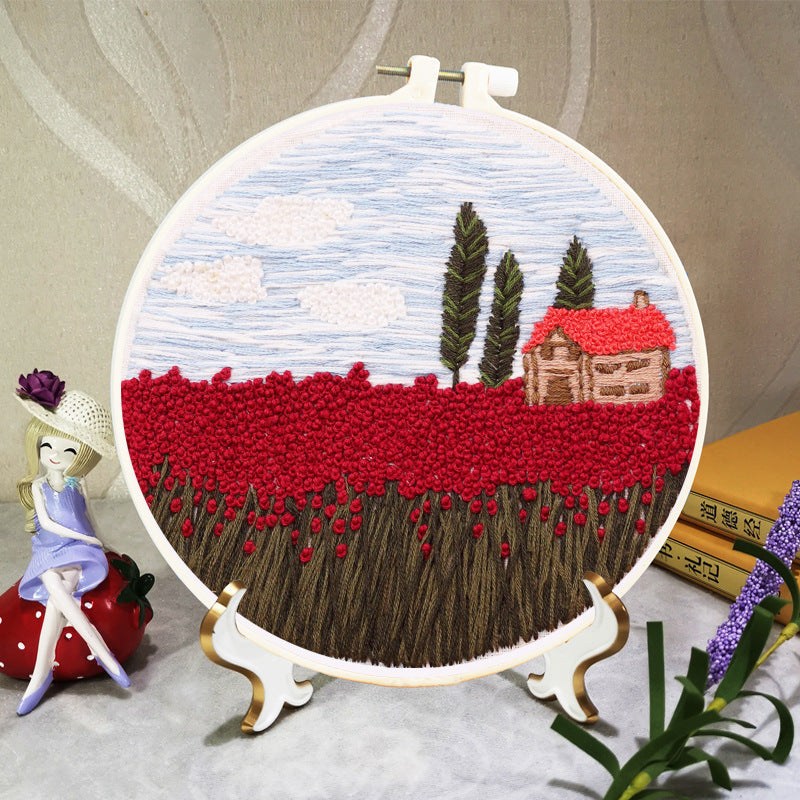 Landscape Embroidery DIY Beginner Embroidery Material Kit-1